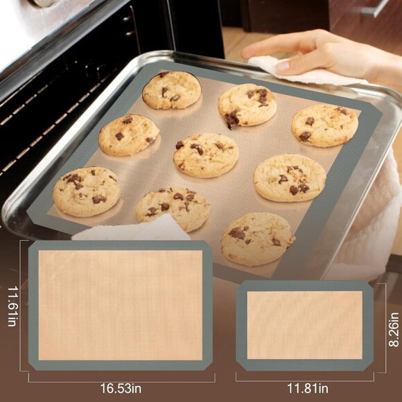 Silicone Baking Mat, 3 Pack Reusable Baking Mat, Non-Stick, Food Safe Si… - Picture 2 of 7